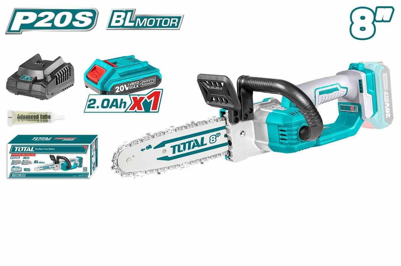 MÁY CƯA XÍCH DÙNG PIN 20V (1 pin 2.0AH +sạc ) TOTAL TGSLI20851 - HÀNG CHÍNH HÃNG