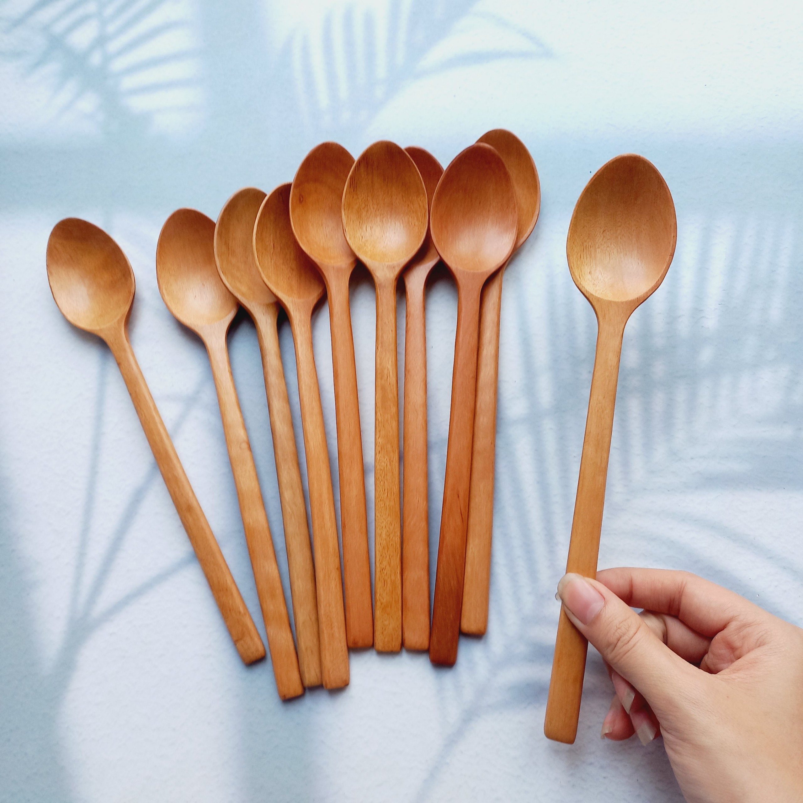 Thìa Gỗ Nhãn Cao Cấp Cán Dài Phong Cách Hàn Quốc, Kích Thước 23cm, Thìa Muỗng Gỗ Ăn Cơm, Ăn Súp, Chè, Thìa Trang Trí Của Vitrapro