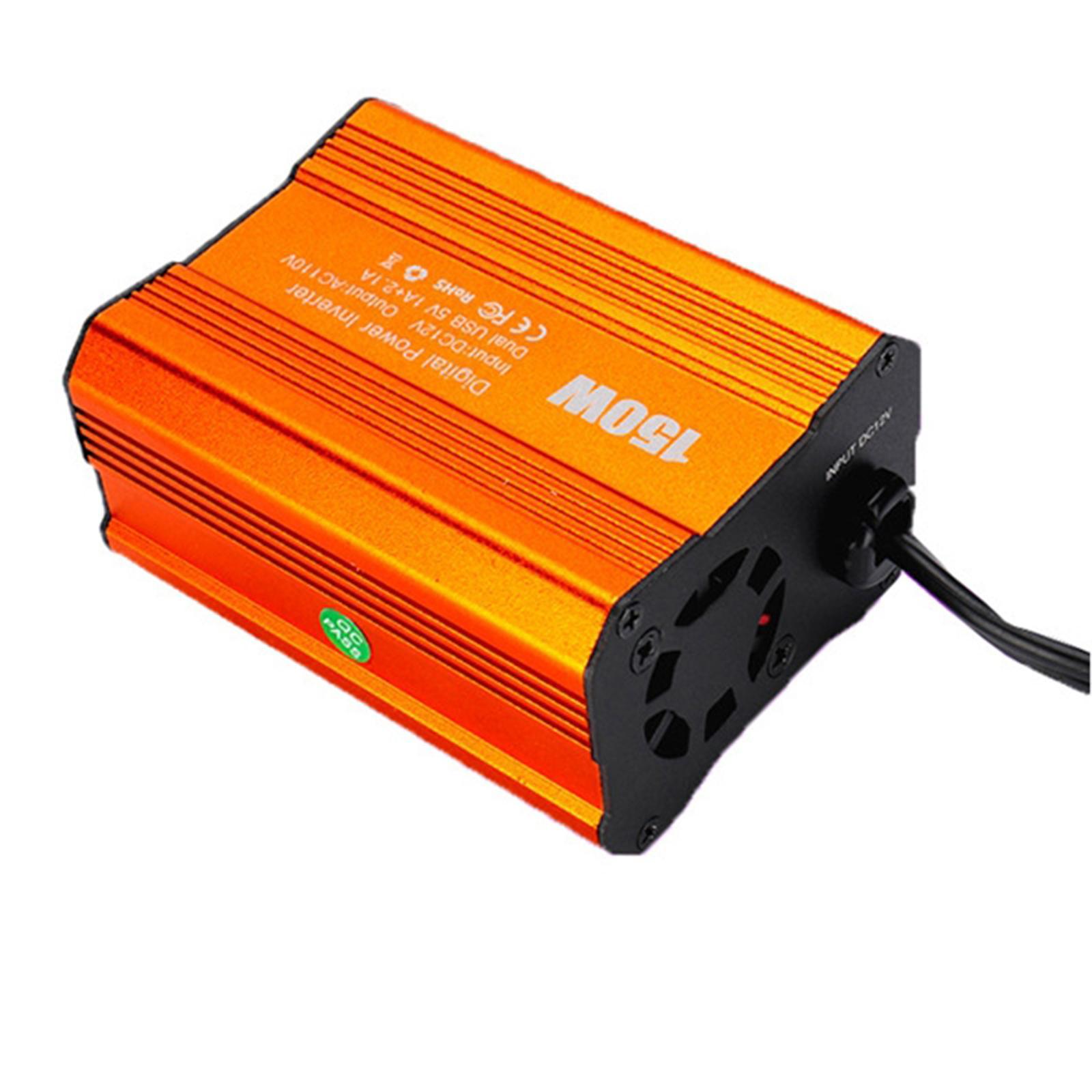 DC 12V to  220V Car Adapter Power Inverter Safety for Consoles TV Laptops