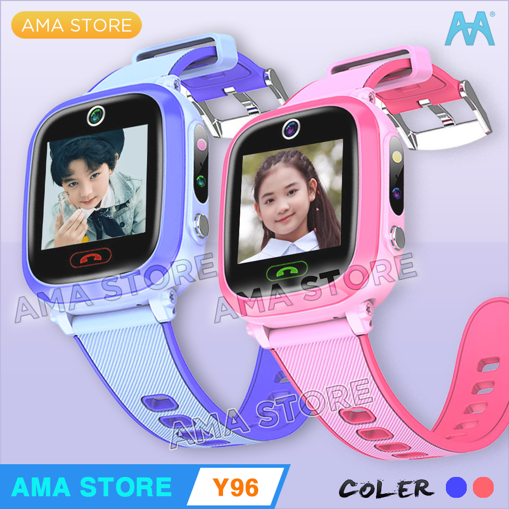Đồng hồ Thông minh Đinh vị WIfi Camera Kép Pin Trâu dành cho Trẻ em Tiểu học AMA Watch Y96S - Hàng nhập khẩu