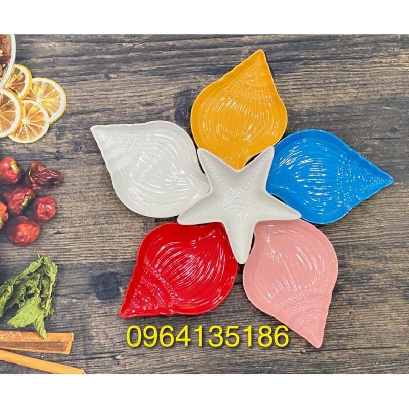 Set đĩa trưng bày đồ ăn sắc màu đại dương gốm sứ Bát Tràng