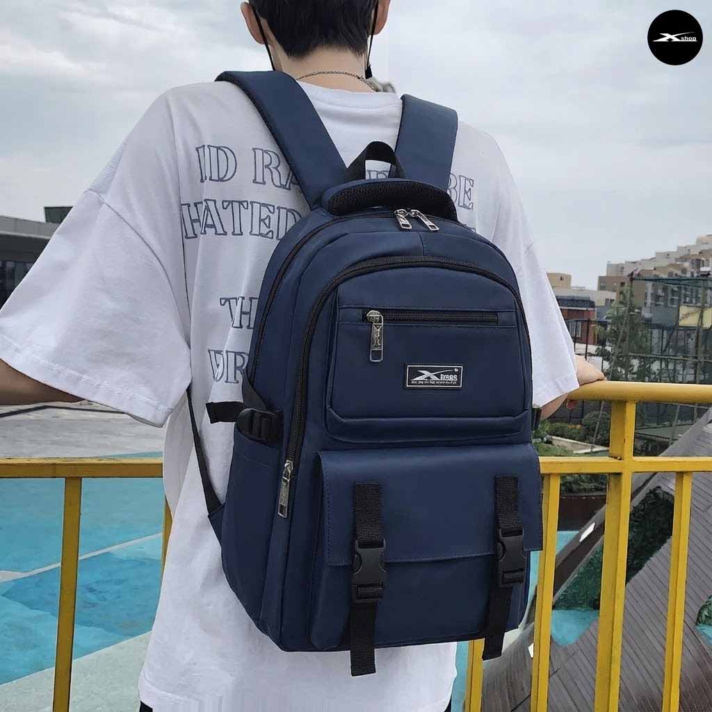 Balo Đi Học Nam Nữ Xbags Dark Blue XB 3202 - Balo Thời Trang Cao Cấp, Vải Polyester Chống Nước, Ngăn Chứa Rộng Đựng Laptop 15.6 Inch