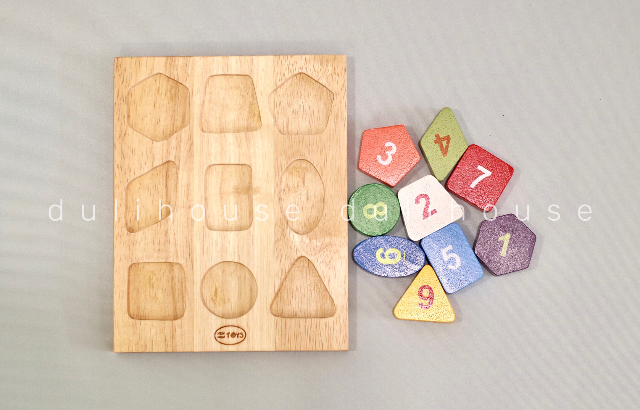 Đồ chơi gỗ cao cấp Bộ xếp khối hình học và số từ 1-9, phát triển tư duy, khả năng khéo léo của bé, hàng Việt Nam
