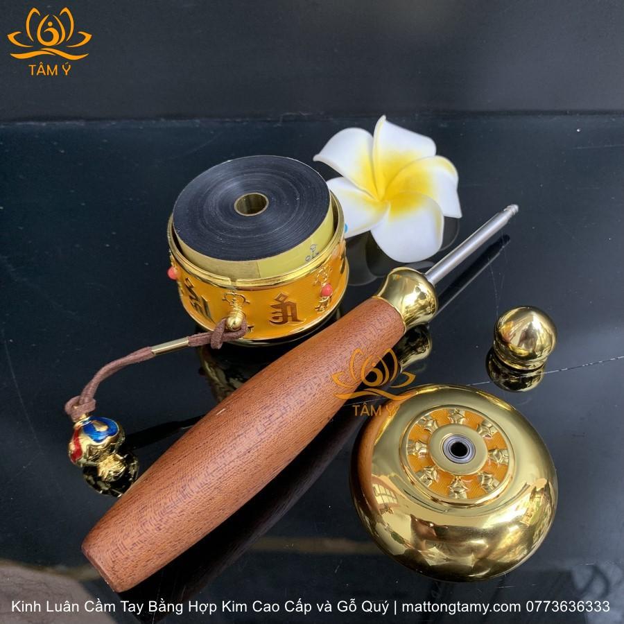 Kinh Luân cầm tay Microfilm 57,5 triệu biến Mani, 7199 biến Lăng Ngiêm Cầm Tay Bằng Hợp Kim Cao Cấp và Gỗ Quý