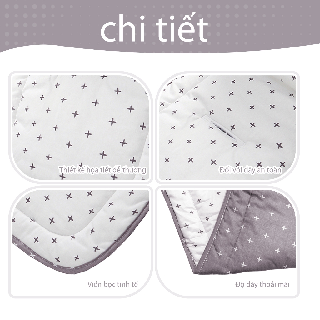 Tấm lót xe đẩy Miraclebaby cho bé cotton mềm mại, thoáng khí, phong cách dễ thương