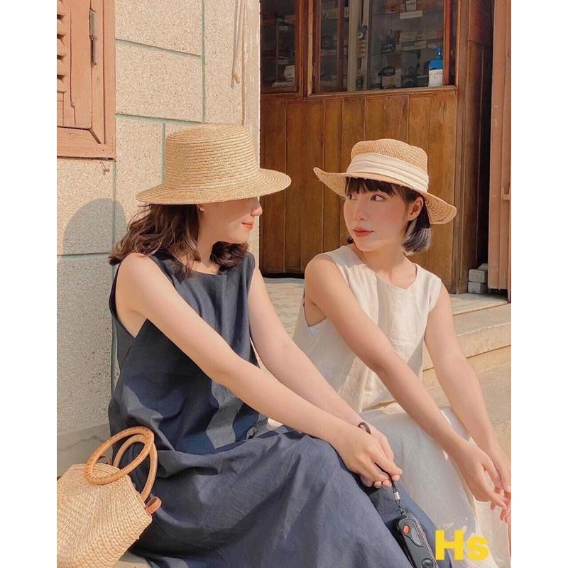 Đầm xuông cổ thuyền sát nách xẻ tà HS58