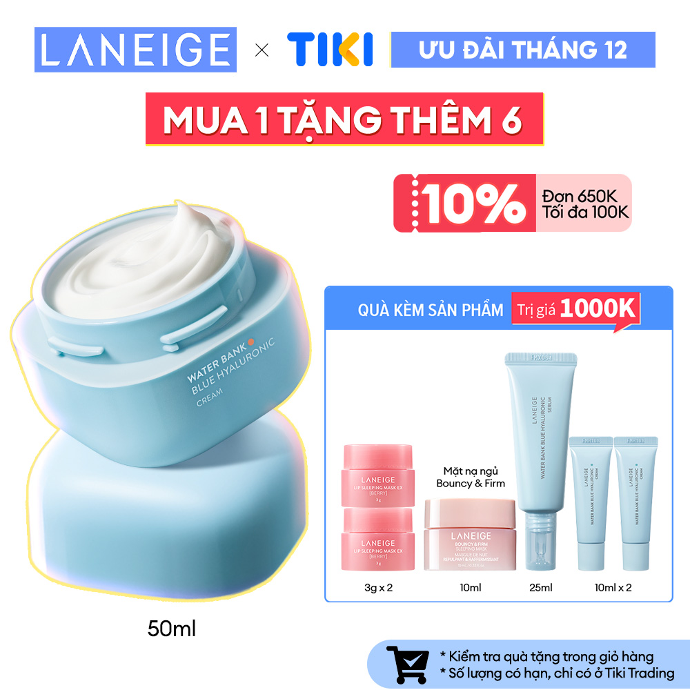 Kem Dưỡng Ẩm Dành Cho Da Thường Và Da Khô Laneige Water Bank Blue Ha Cream Dry 50Ml