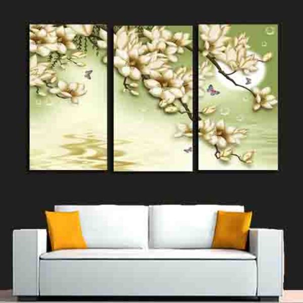 Tranh Canvas treo tường nghệ thuật | Bộ 3 bức chữ nhật| HLB_110