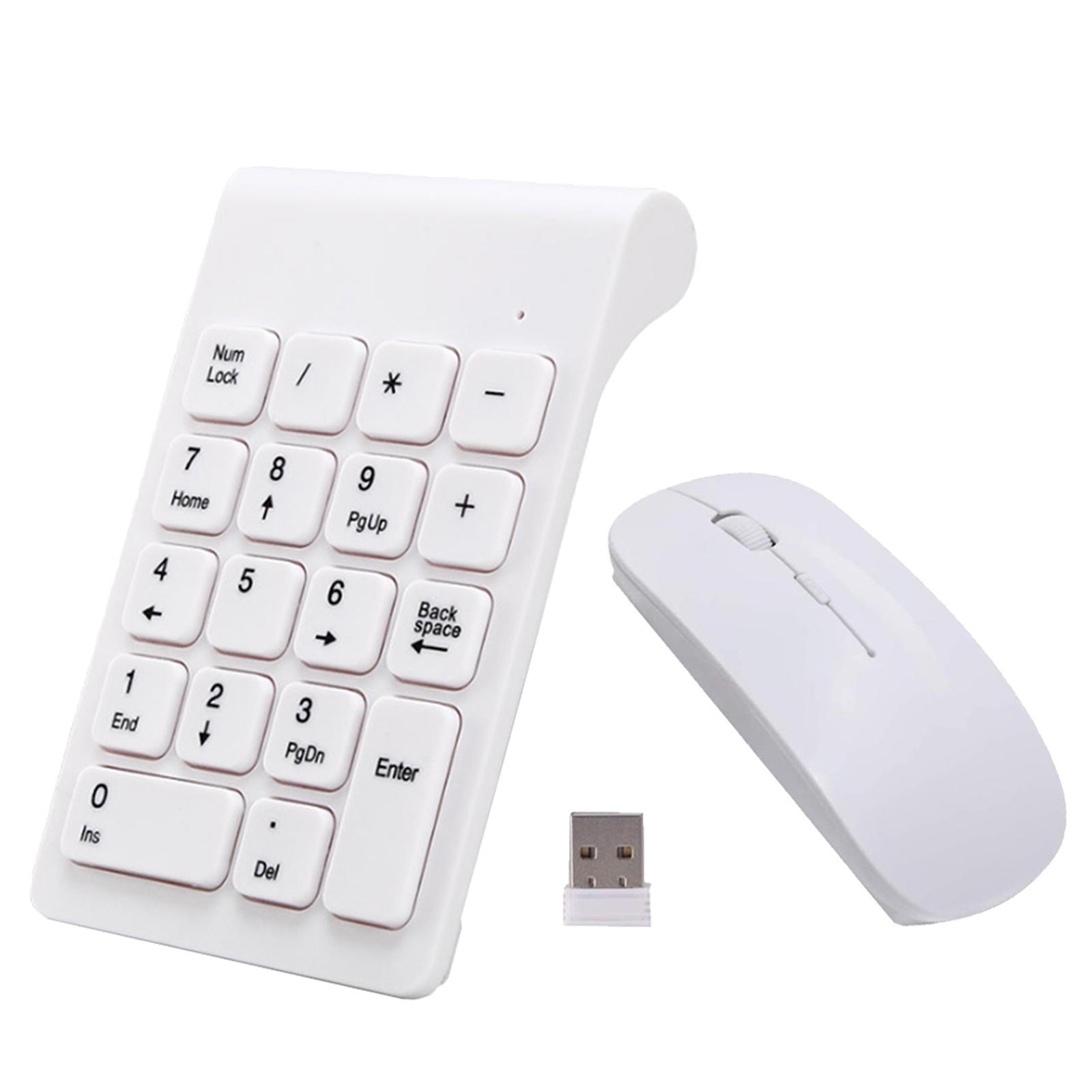 2.4G Keyboard USB Keyboard w/ Mouse for Laptop Desktop White