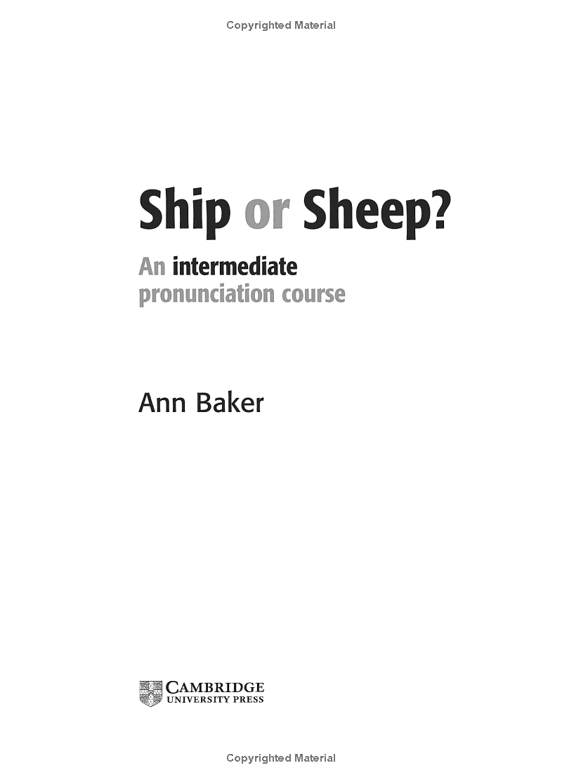 Ship or Sheep? Book and Audio CD Pack: An Intermediate Pronunciation Course
