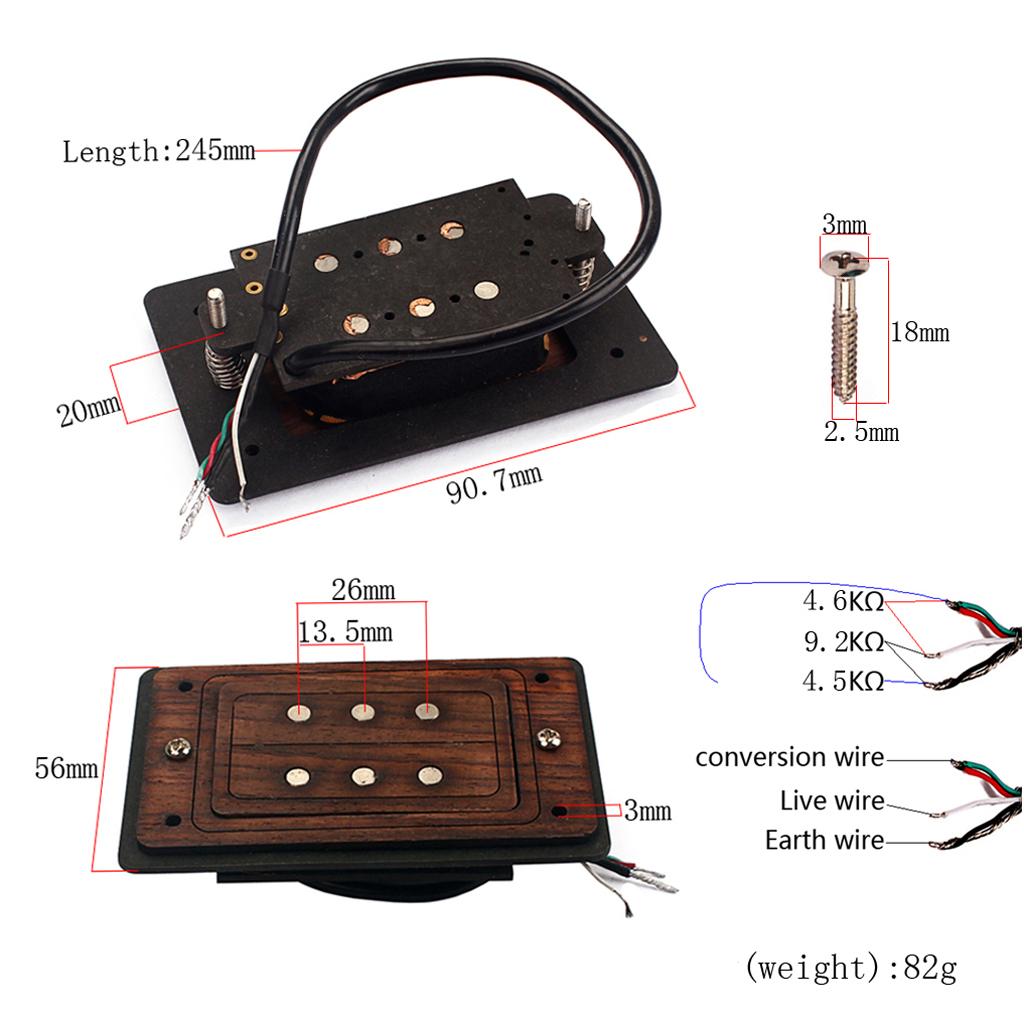 Sunnimix Gỗ Hồng Sắc Humbucker Cho 3 Dây Phần Guitar