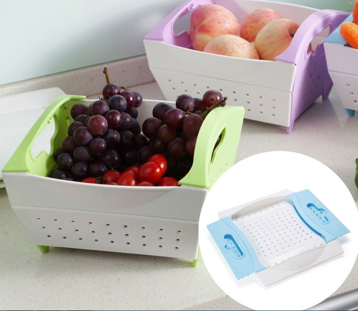 Rổ đựng hoa quả xếp gọn - giao màu ngẫu nhiên