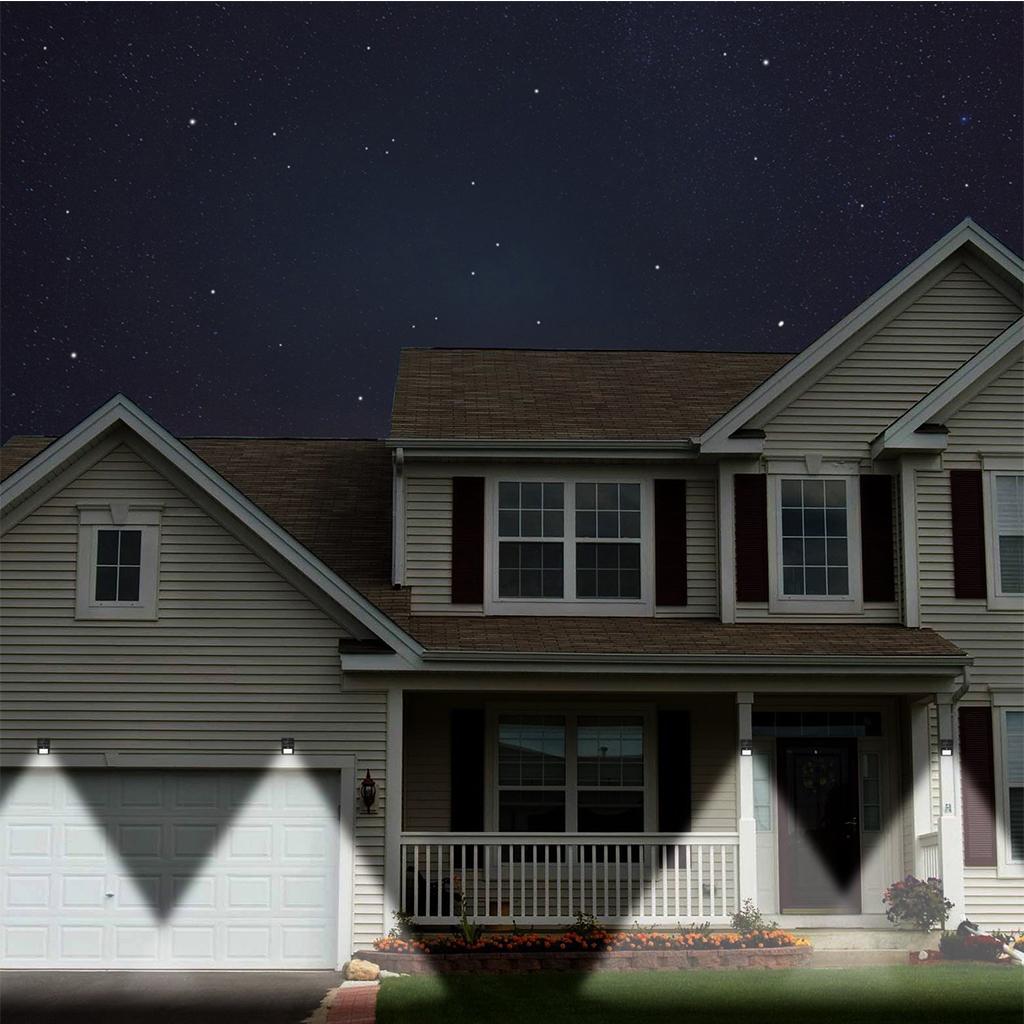 Outdoor 16 LED Solar Powered  Sensor Security Wall Lights - Black