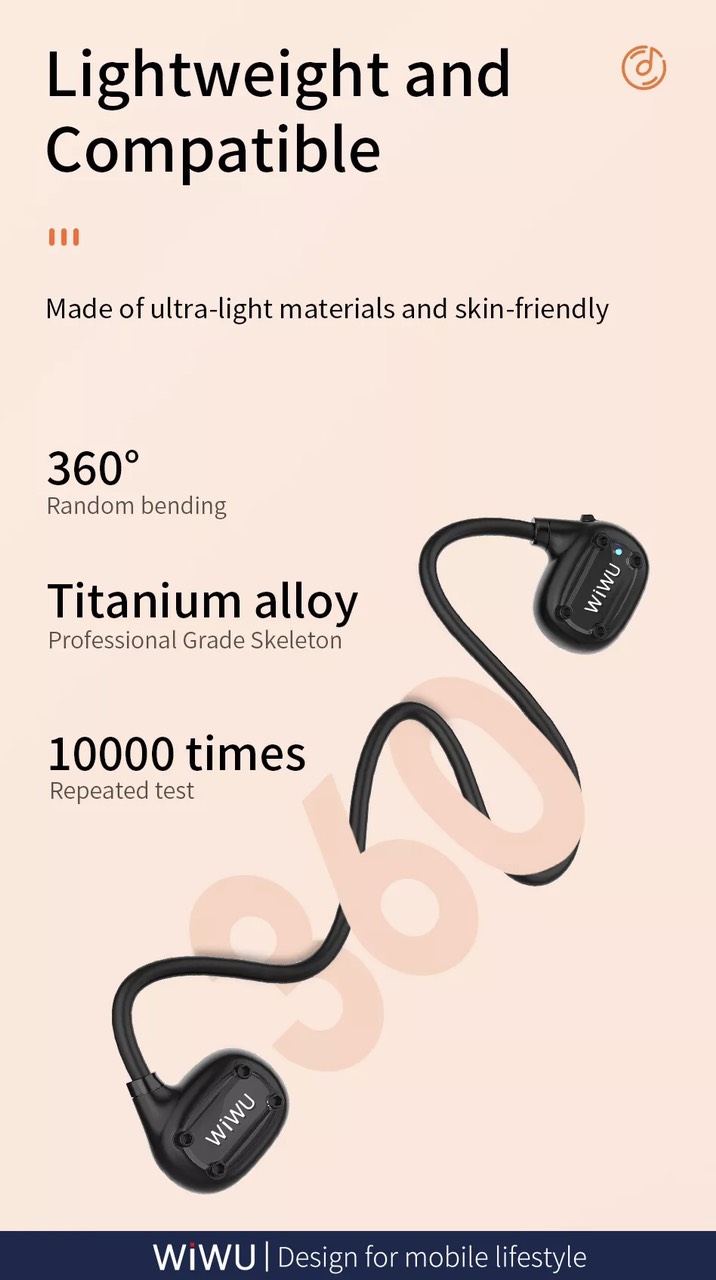 Tai Nghe Không Dây Thể Thao Wiwu Marathon SE Dành Cho Các Thiết Bị Có Bluetooth Chất Lượng Âm Thanh Cao, Uốn Cong 360 Độ - Hàng Chính Hãng