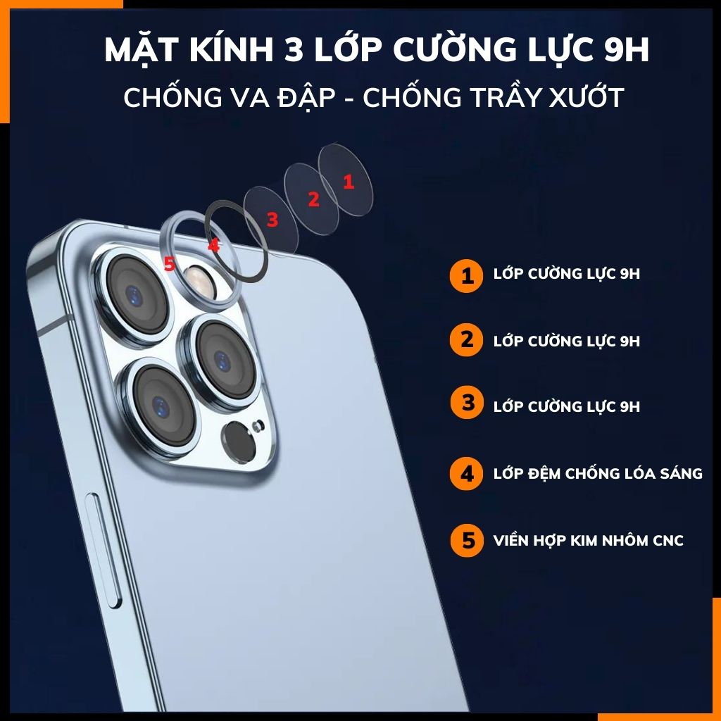 Cường lực camera ip 15, 15 plus KUZOOM viền nhiều màu chất lượng rõ nét bảo vệ toàn diện cụm camera phụ kiện huỳnh tân store