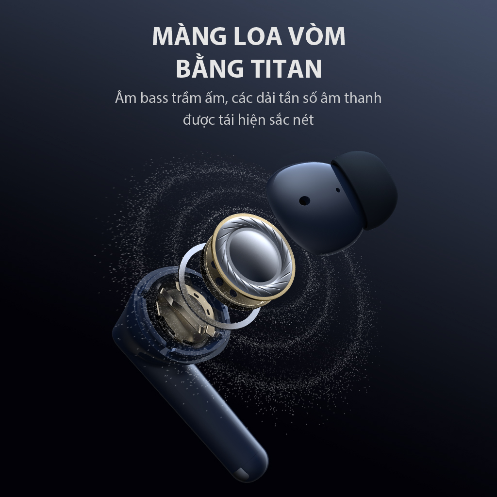 Tai Nghe Bluetooth Không Dây VIVAN T220 Plus Bluetooth 5.3 Chống Ồn ENC 4 Mic Nút Tai Nghe Cao Su Tháo Rời Độ Trễ 45ms - HÀNG CHÍNH HÃNG