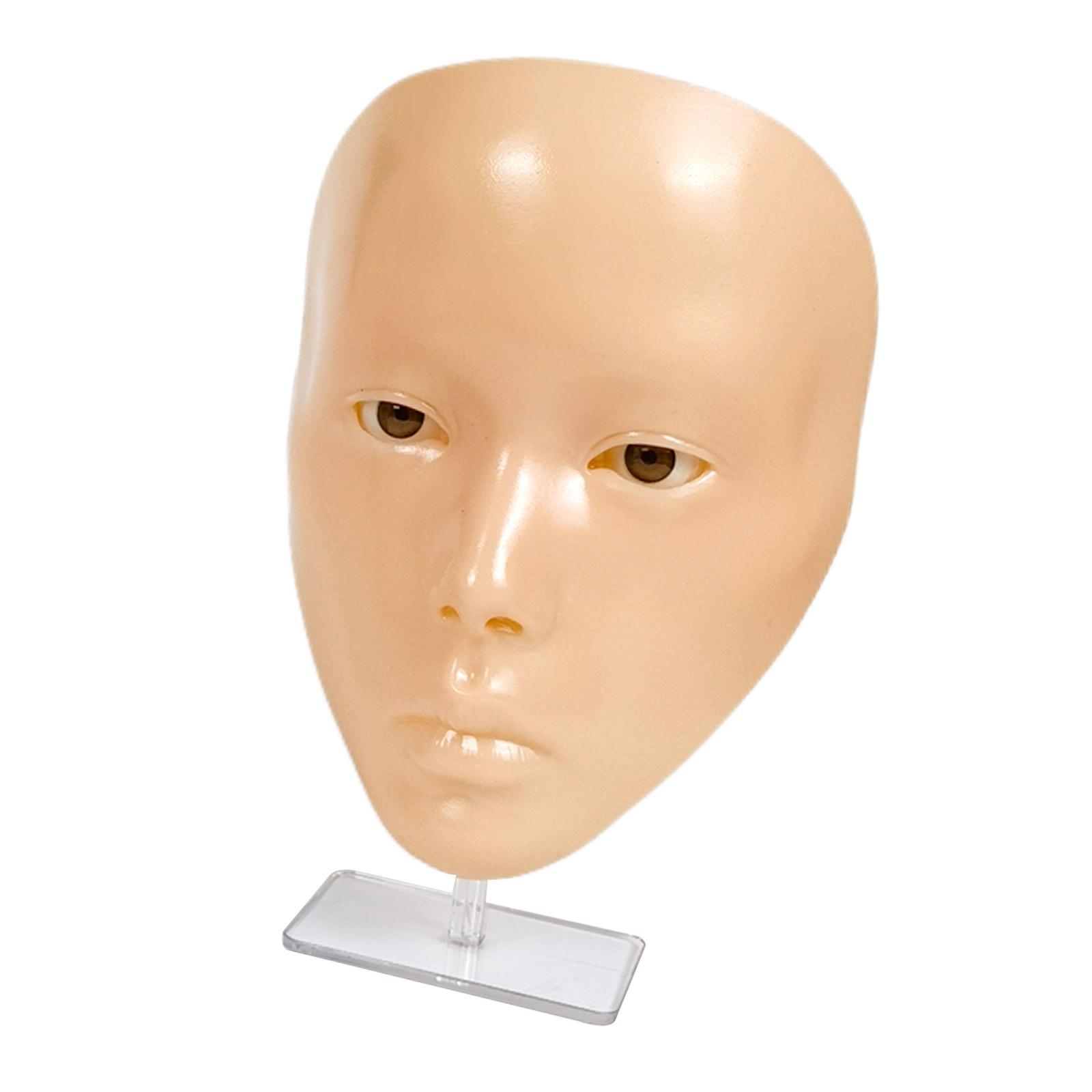 Reusable Makeup Practice Face Realistic Flexible Mannequin Head 5D Silicone for Cosmetology Permanent Makeup Artists Beginners Salon Home