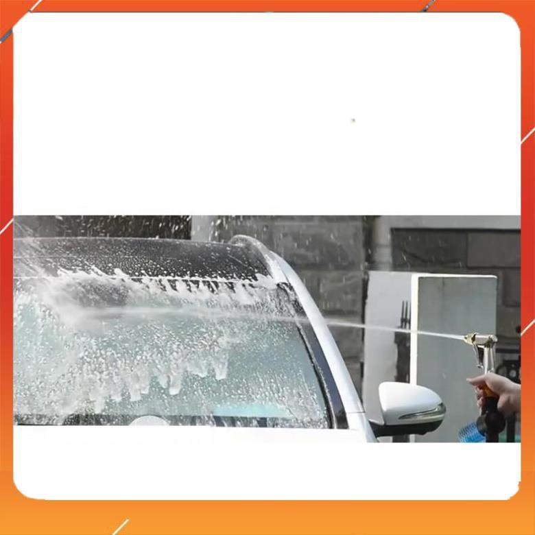 Vòi Xịt️Evoucher Bộ dây vòi xịt nước rửa xe,tưới cây , tăng áp 3 lần,loại 3m,5m 206701-2đầu đồng,cút đồng+ móc khoá