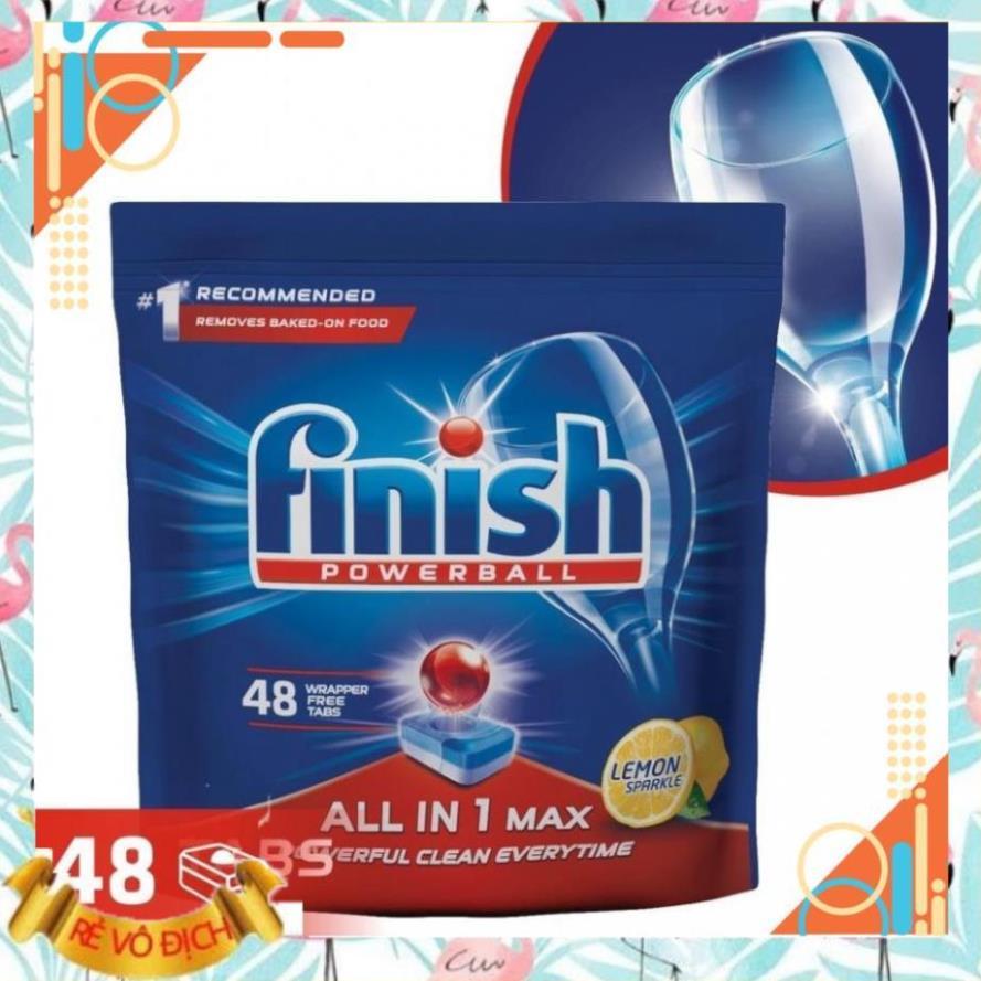 Viên Rửa Bát Finish All In 1 Max Lemon Sparkle 48 Viên - Hương Chanh