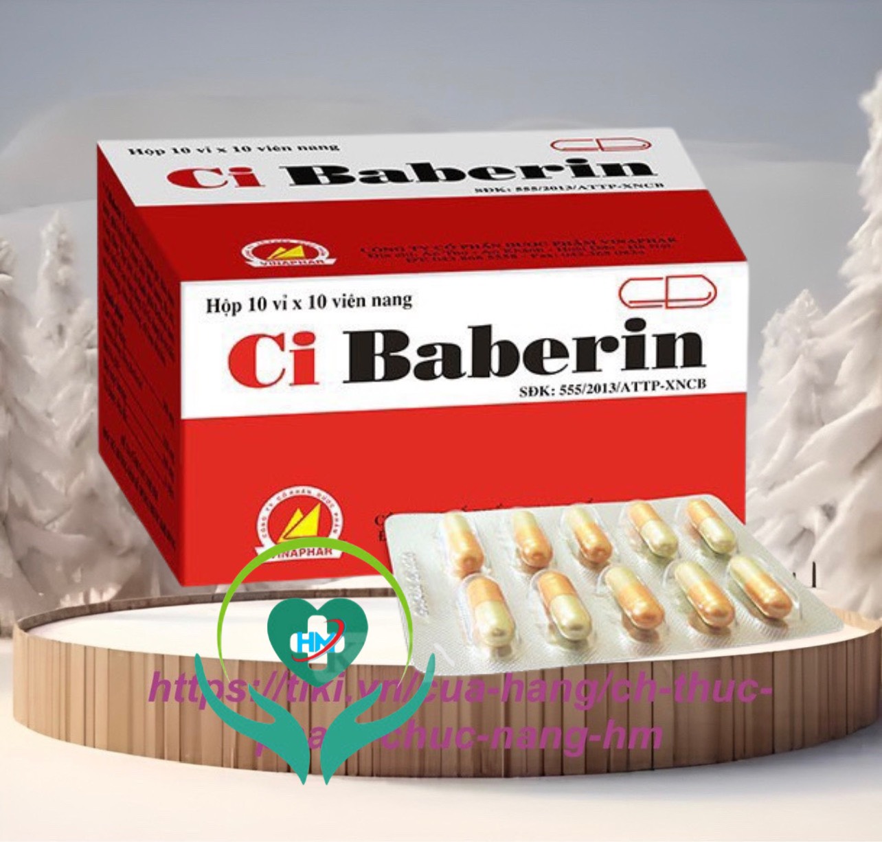 ￼Ci BABERIN Vinaphar - (Hộp 100 viên nang )- Hỗ trợ rối loạn tiêu óa , đầy bụng, chướng hơi ,tiêu chảy