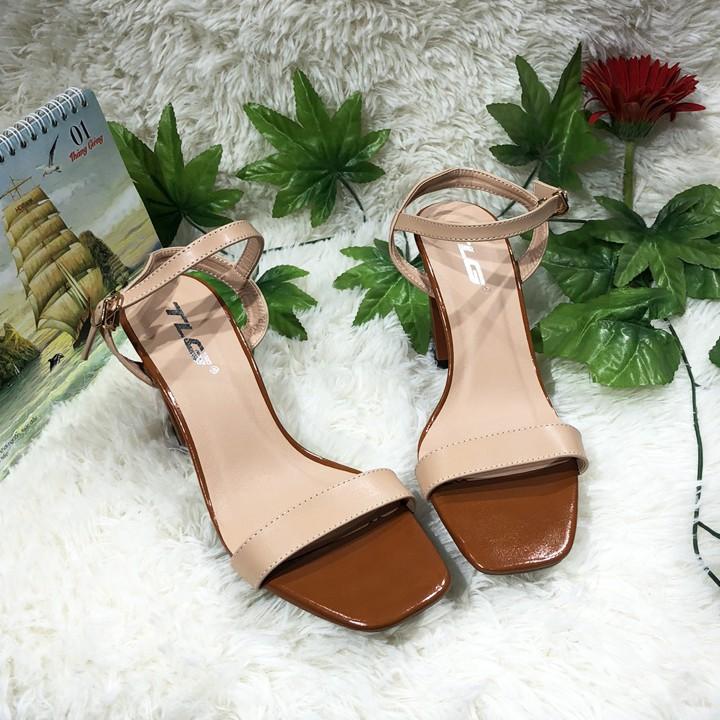 TLG Sandal cao gót quai da hot trend 2020 trẻ trung năng động 21283