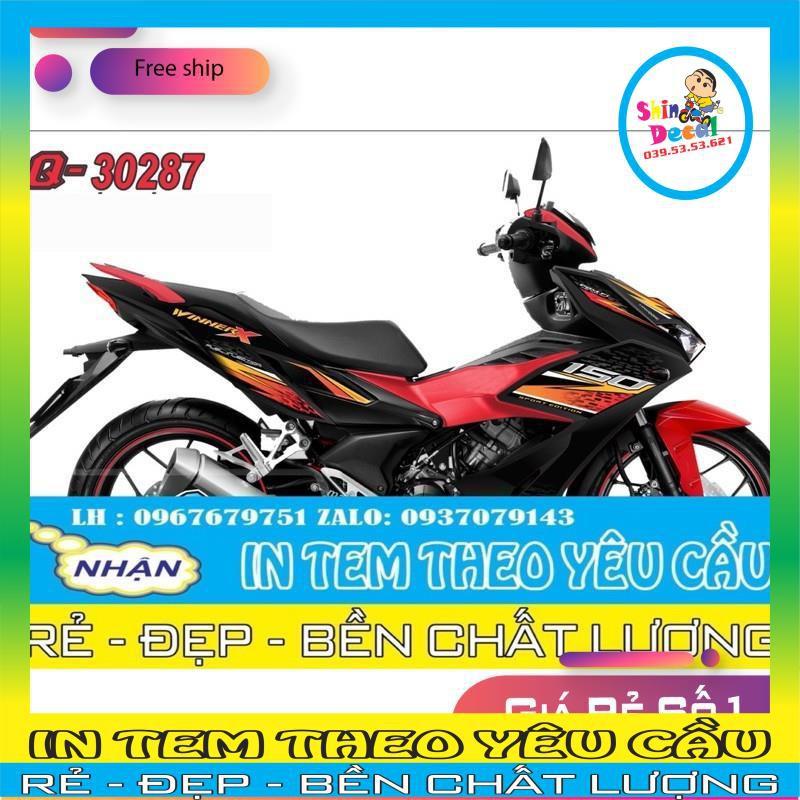 Tem xe Winner X tem rời decal trắng sữa 3 lớp ko bay màu