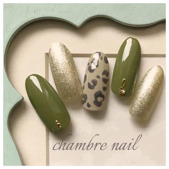 Sticker nails - hình dán móng 3D beo xanh