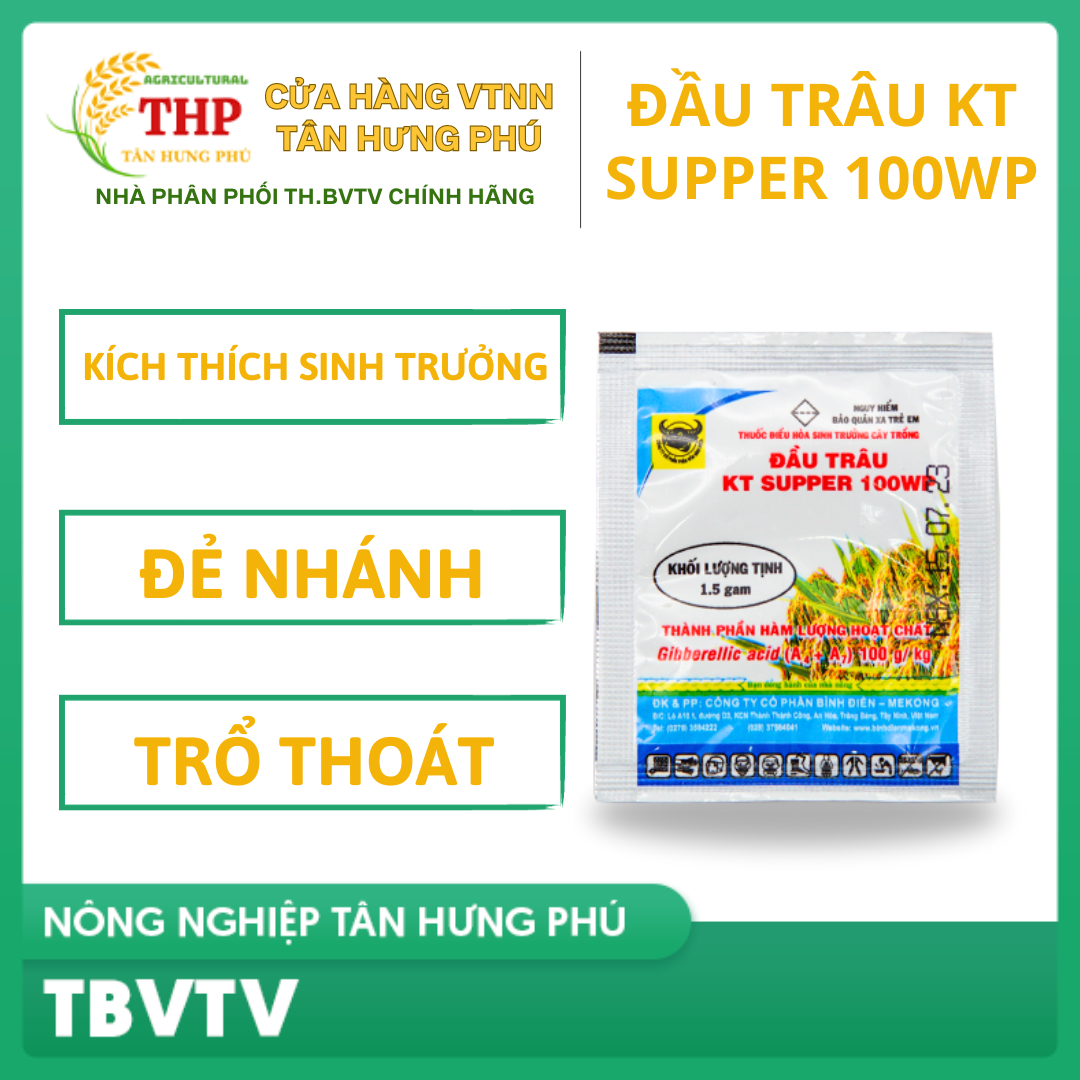 Thuốc kích thích sinh trưởng Đầu Trâu KT Supper 100WP | Gói 1.5g