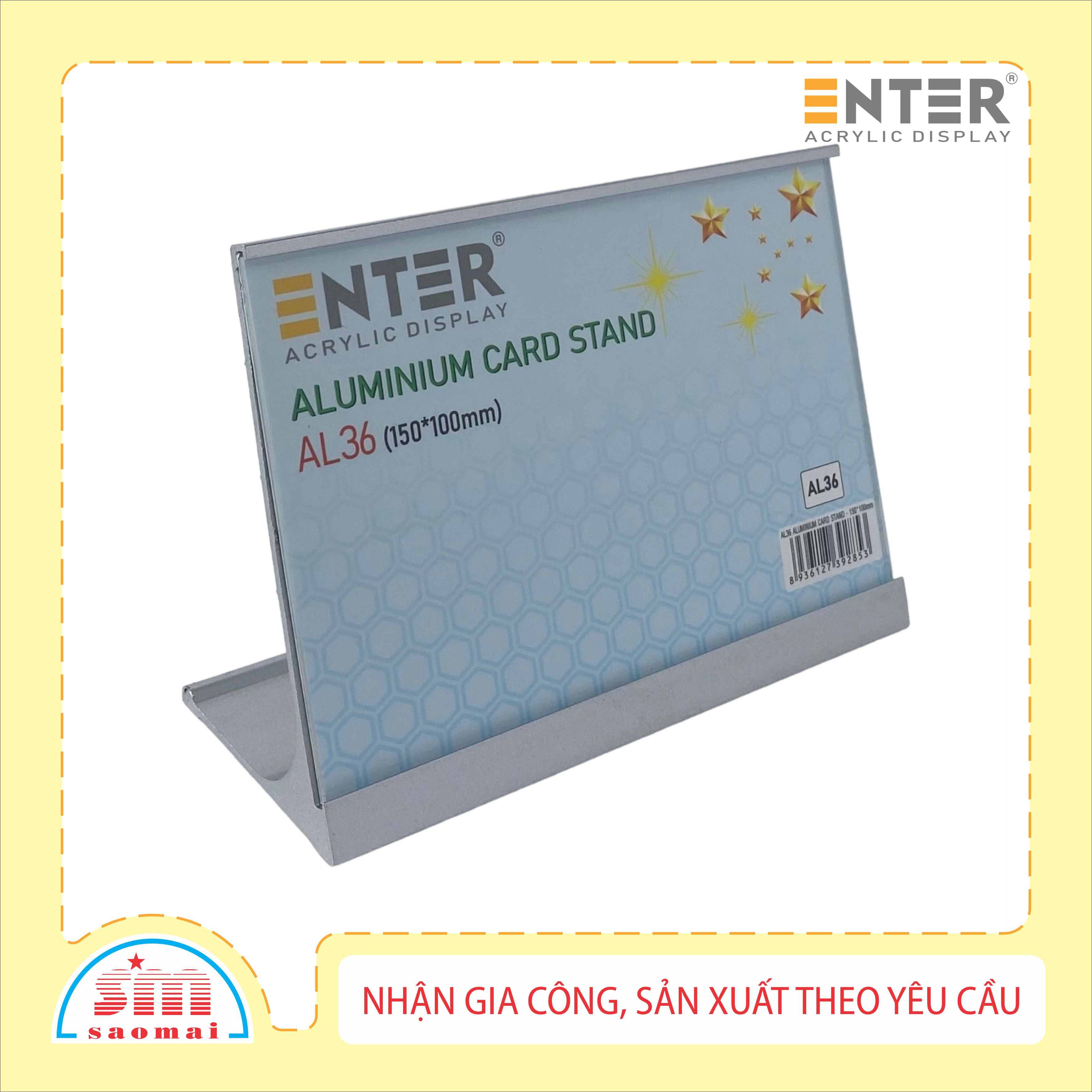 Bảng thông tin để bàn nhôm Enter AL36 150x100mm