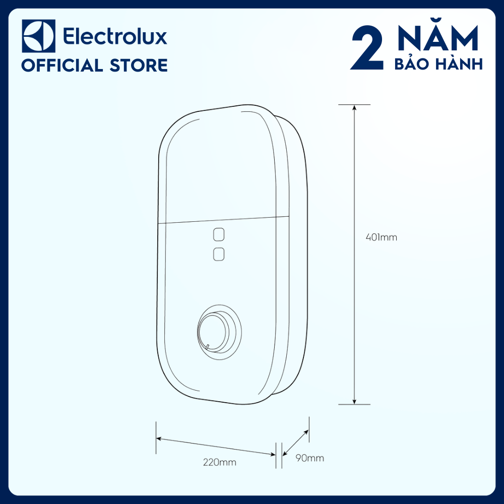 Máy nước nóng trực tiếp electrolux ComfortFlow™ 500 4.5kW - EWE451KB-DWG2 - Nhiệt độ nước luôn ổn định gấp 2 lần, vòi sen 5 chế độ phun