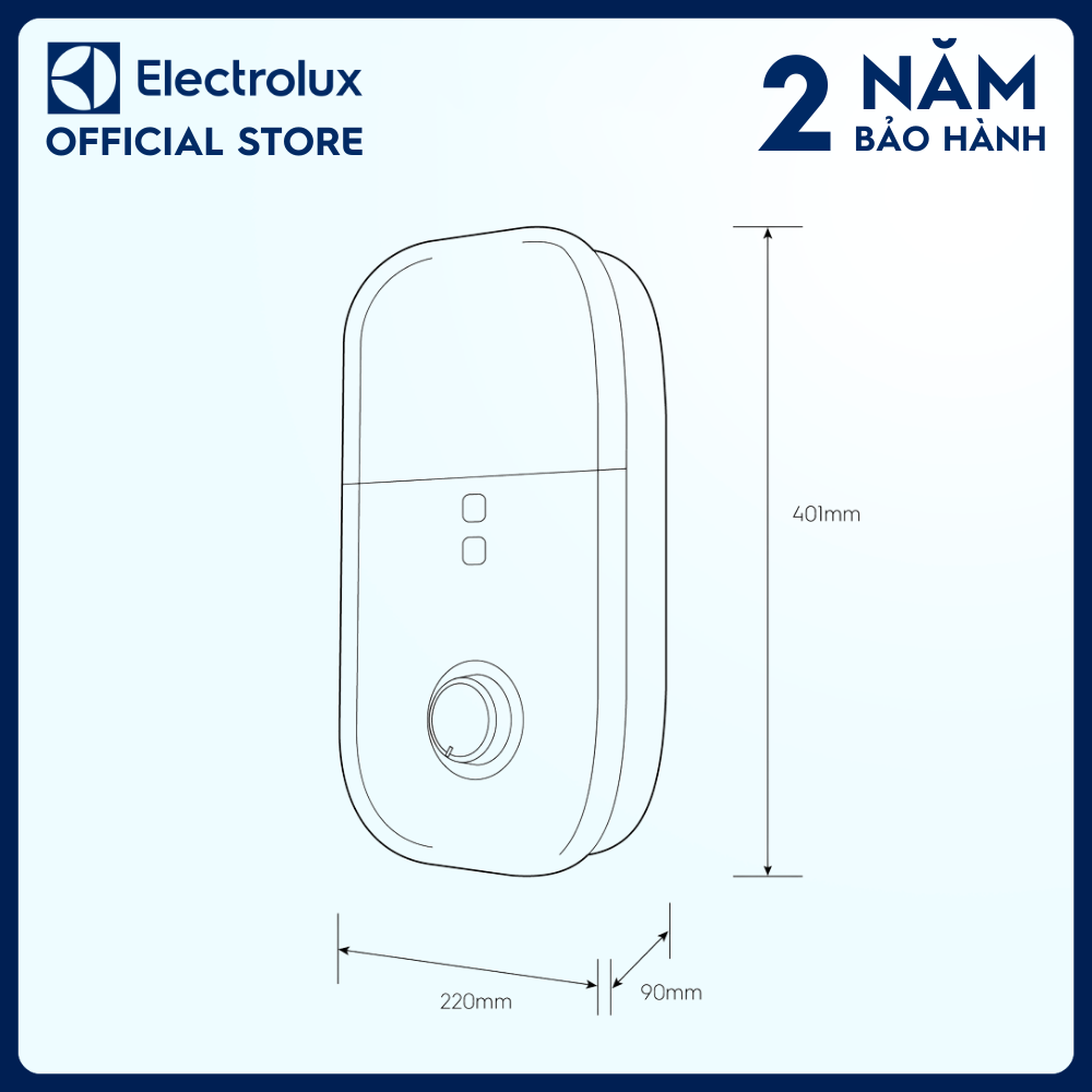 Máy nước nóng trực tiếp electrolux ComfortFlow™ 500 4.5kW - EWE451KB-DWG2 -  Nhiệt độ nước luôn ổn định gấp 2 lần, vòi sen 5 chế độ phun [Hàng chính hãng]