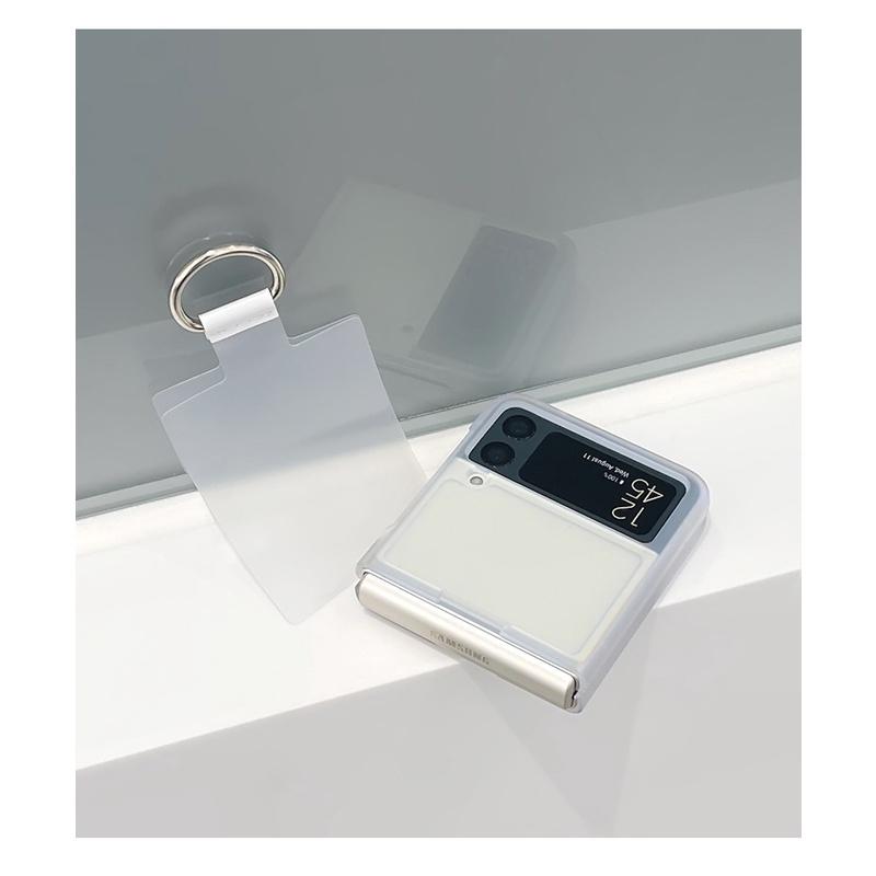 Ốp Lưng Cho Samsung Z Flip 4 / Z Flip 3 Trong Mờ Kèm Lót Ring Tháo Rời Tiện Dụng