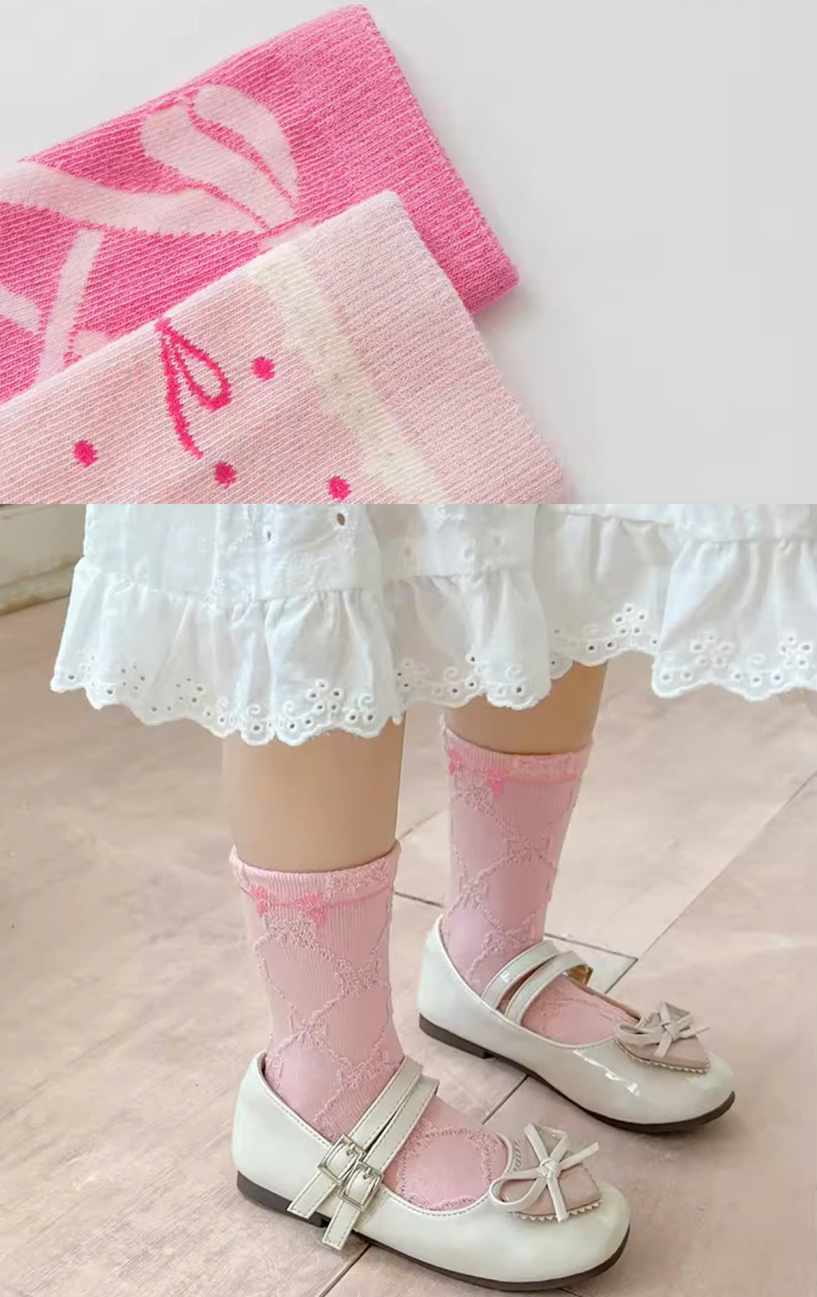 SET 5 ĐÔI TẤT VỚ NƠ HỒNG SIÊU XINH DỄ THƯƠNG