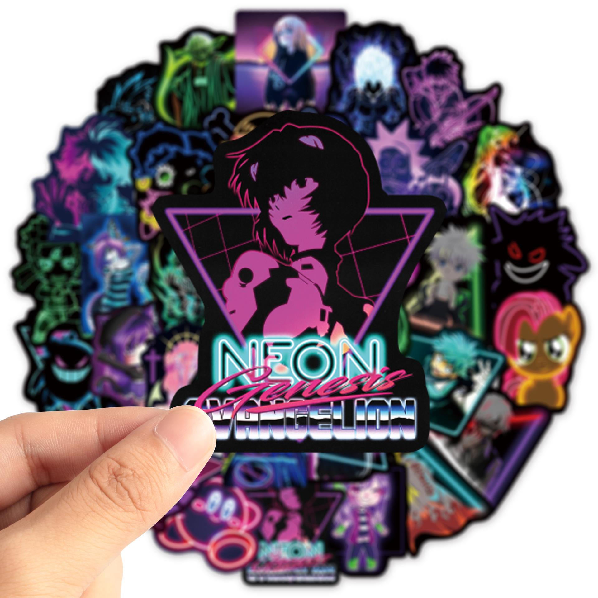 50 hình dán Sticker Neon không thấm nước dán laptop, nón bảo hiểm, xe, điện thoại, vali.. hình rời không lặp lại