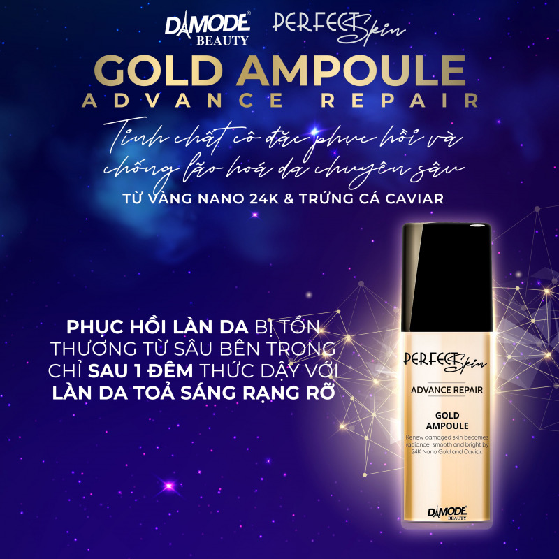 Tinh chất cô đặc phục hồi ngăn lão hóa GOLD AMPOULE DAMODE chai 15ml