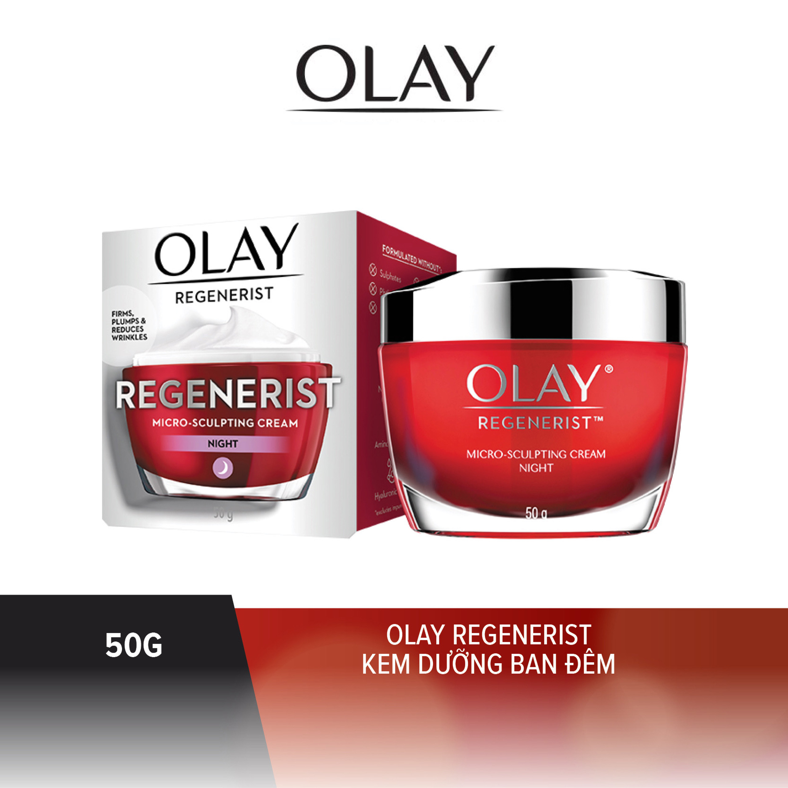 Kem Dưỡng OLAY REGENERIST Đỏ Ban Đêm 50G