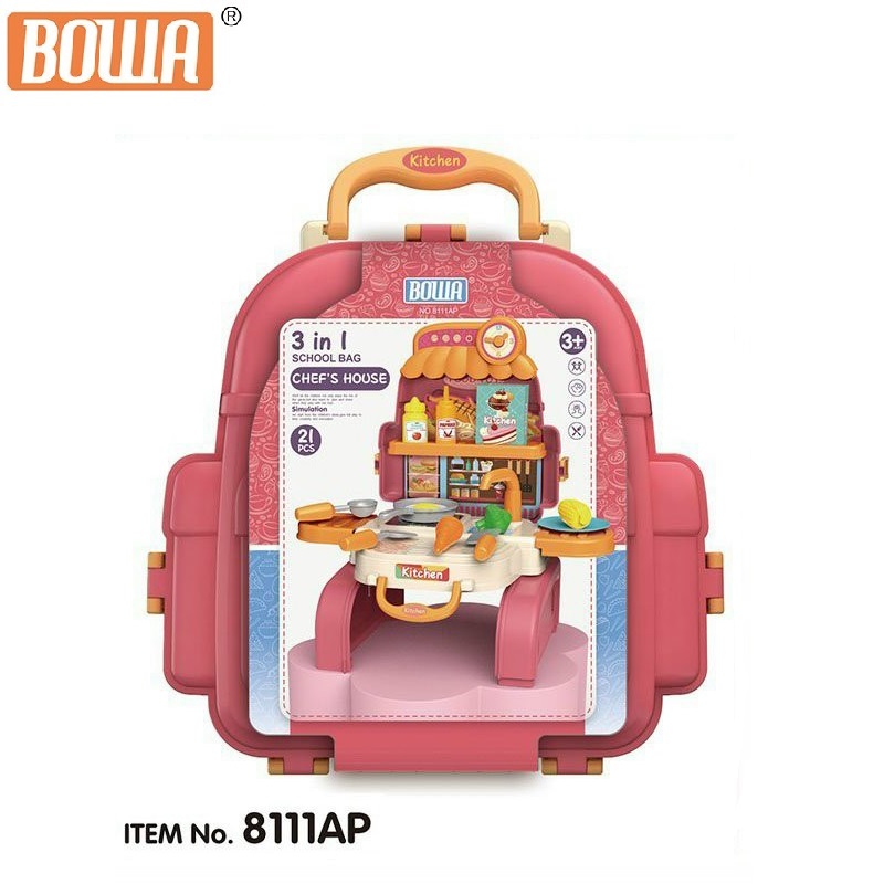 Bộ đồ chơi nhập vai BOWA 8111AP - Cặp nhà bếp 21 chi tiết (3 in 1)