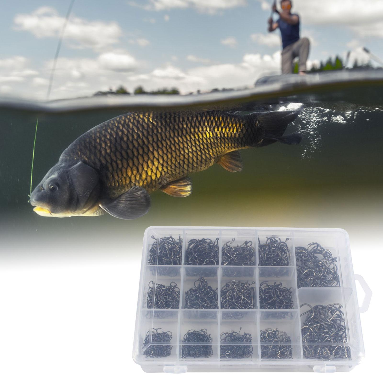 Fishing Hooks Fish Hooks Fishing Terminal Supplies Offset Fishing Hooks Circle Hooks for Bass Freshwater Outdoor Sports Catfish Sea Fishing