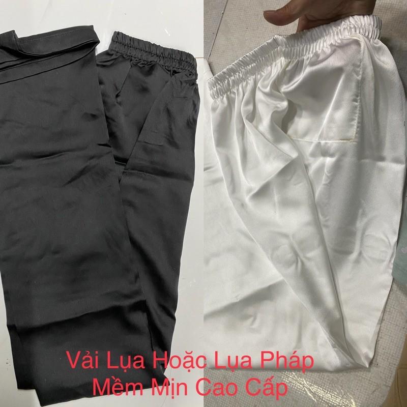 Đồ Lam Đi Chùa # Bà Ba Cao Cấp - Áo TímSen+1QuầnTrắng,Size S-48kí Trở Lại