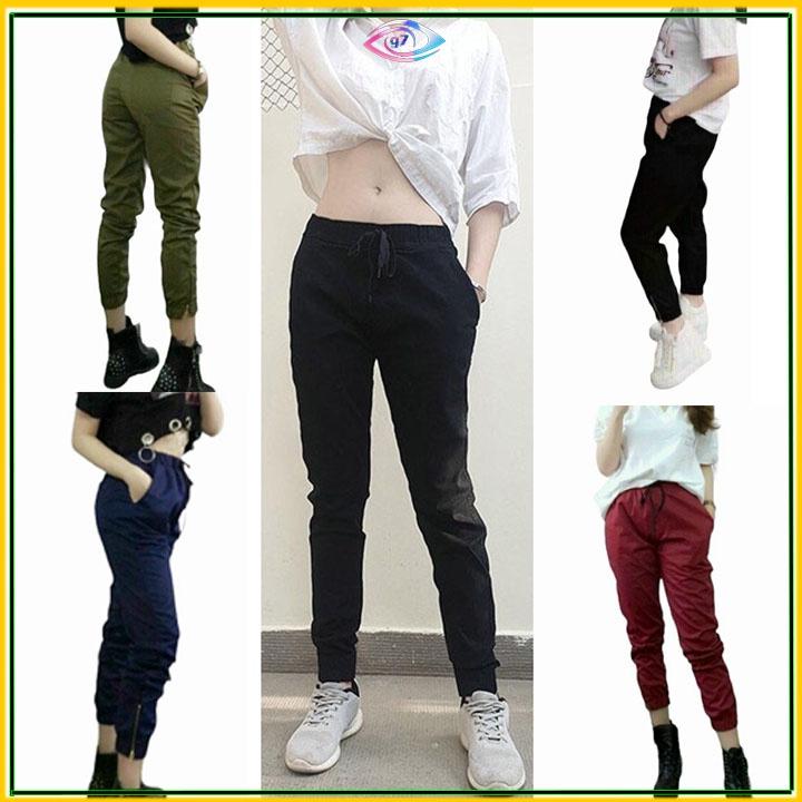 Quần kaki jogger khóa chíp Dài Bo chun nam nữ - Chất Vải Kaki Kiểu Thể Thao UNISEX sáu Màu Đen.xám,,xanh,đỏ,rêu... 04x