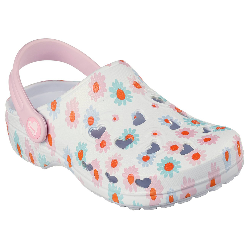 Skechers Bé Gái Dép Đúc Bít Mũi Đi Mưa Thường Ngày, Đi Học Foamies Sweetheart EVA, Foamies, Hanger Optional - 308355L-WPK