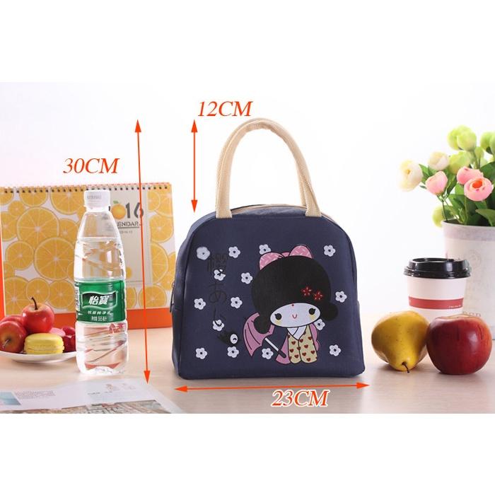 TÚI GIỮ NHIỆT HÌNH CÔ GÁI NHẬT ĐỰNG CƠM - TÚI Ủ CHÁO CHỐNG THẤM GIỮ NHIỆT NÓNG LẠNH SIÊU TỐT CÓ QUAI XÁCH TIỆN LỢI