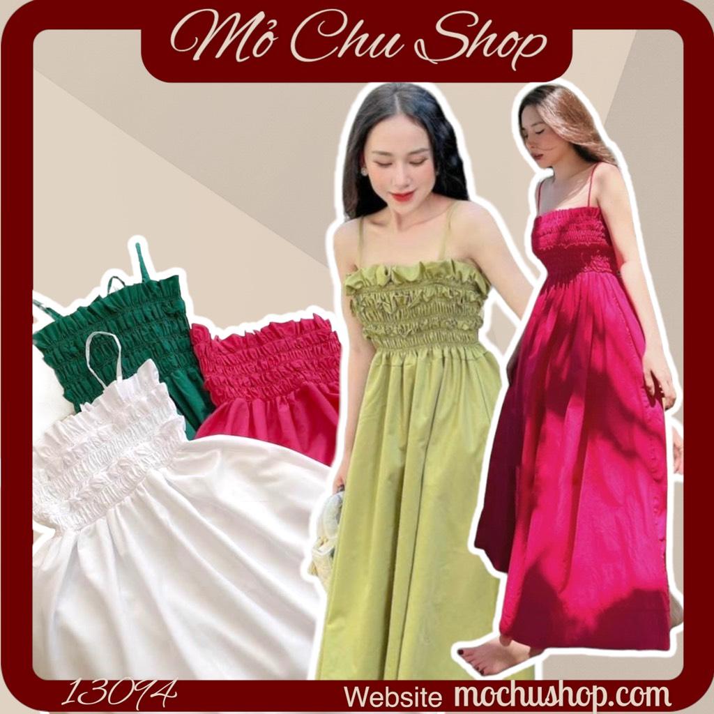 ĐẦM MAXI 2 DÂY NHÚN NGỰC 13094