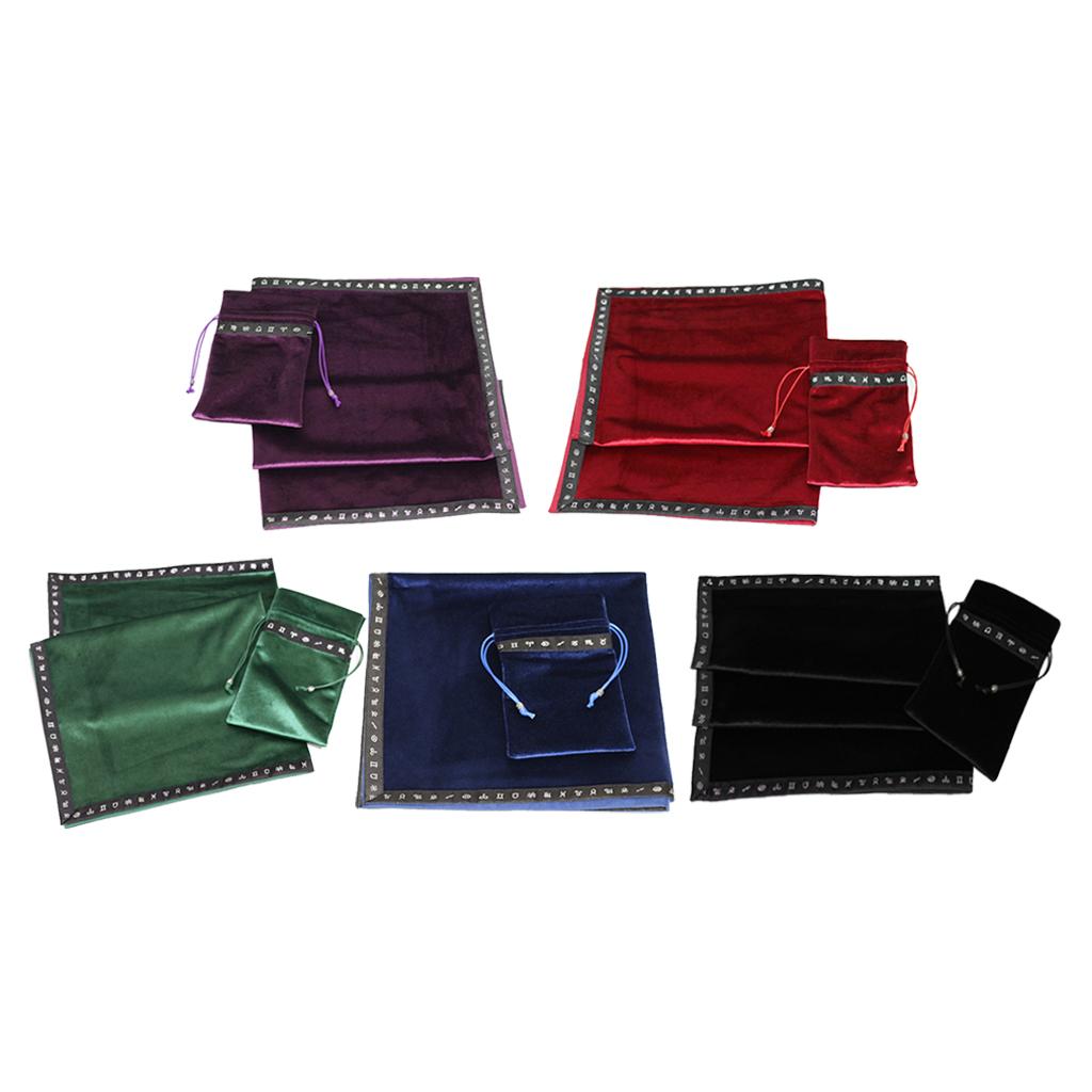 Elegant Astrology Altar Tarot Table Cloth Divination Soft Velvet Cloth Pouch