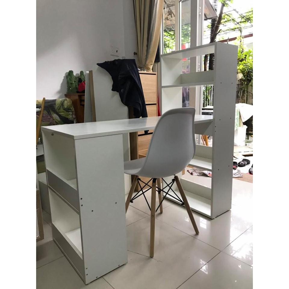 Bàn làm việc IGA hiện đại, bàn máy tính đa năng thông minh màu Trắng GP04.1 cao cấp