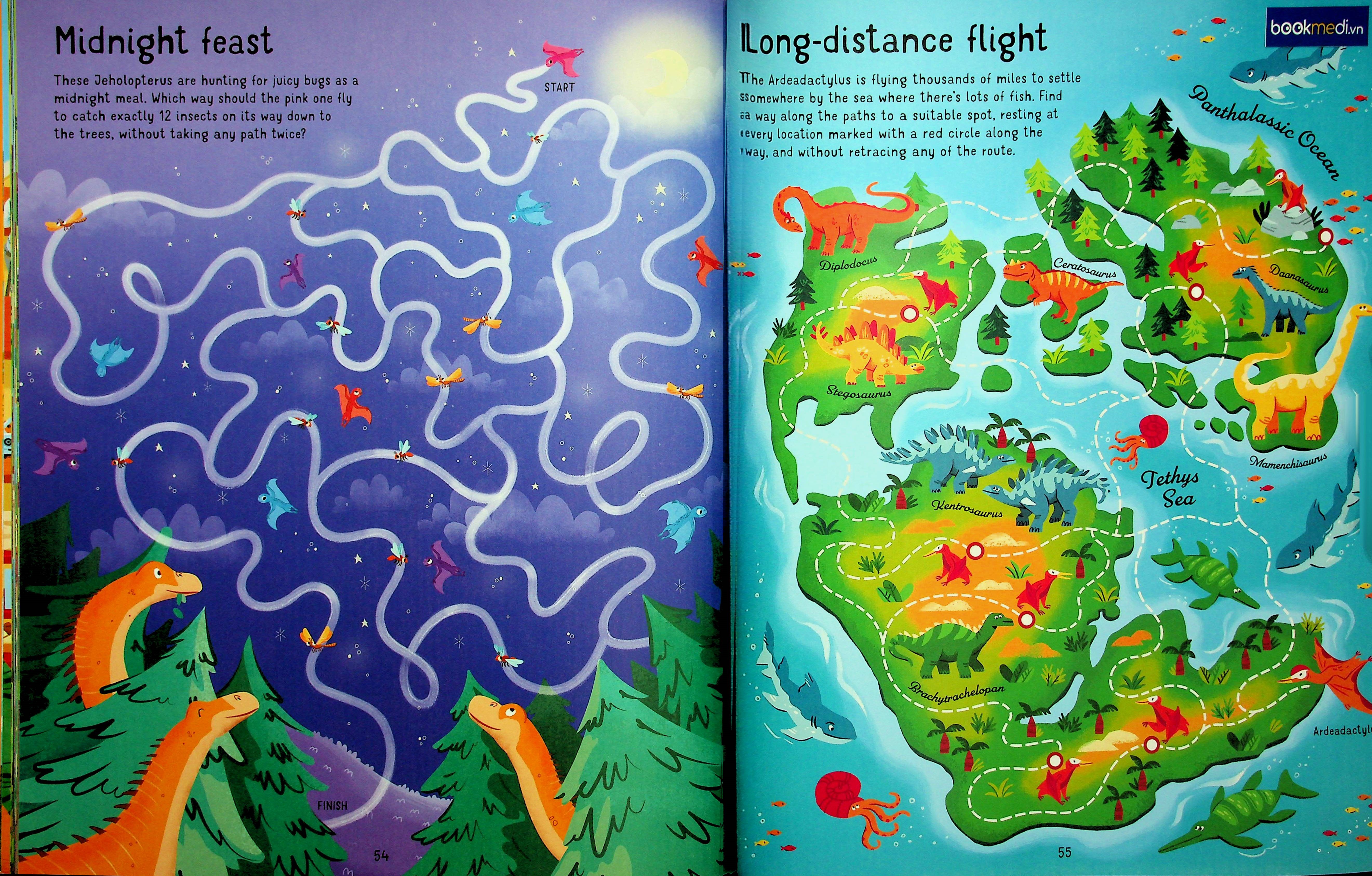 Sách thiếu nhi tiếng anh Dinosaur Mazes