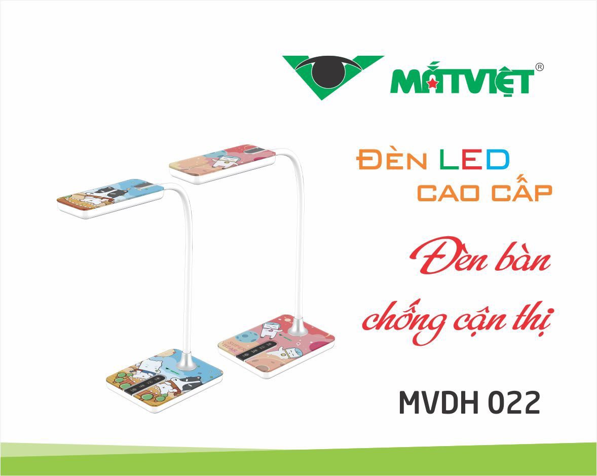 ĐÈN BÀN CẢM ỨNG CAO CẤP MẮT VIỆT MVDH 023- CÓ 3 CHẾ ĐỘ ÁNH SÁNG &amp; 03 CHẾ ĐỘ ĐIỀU CHỈNH MÀU SẮC