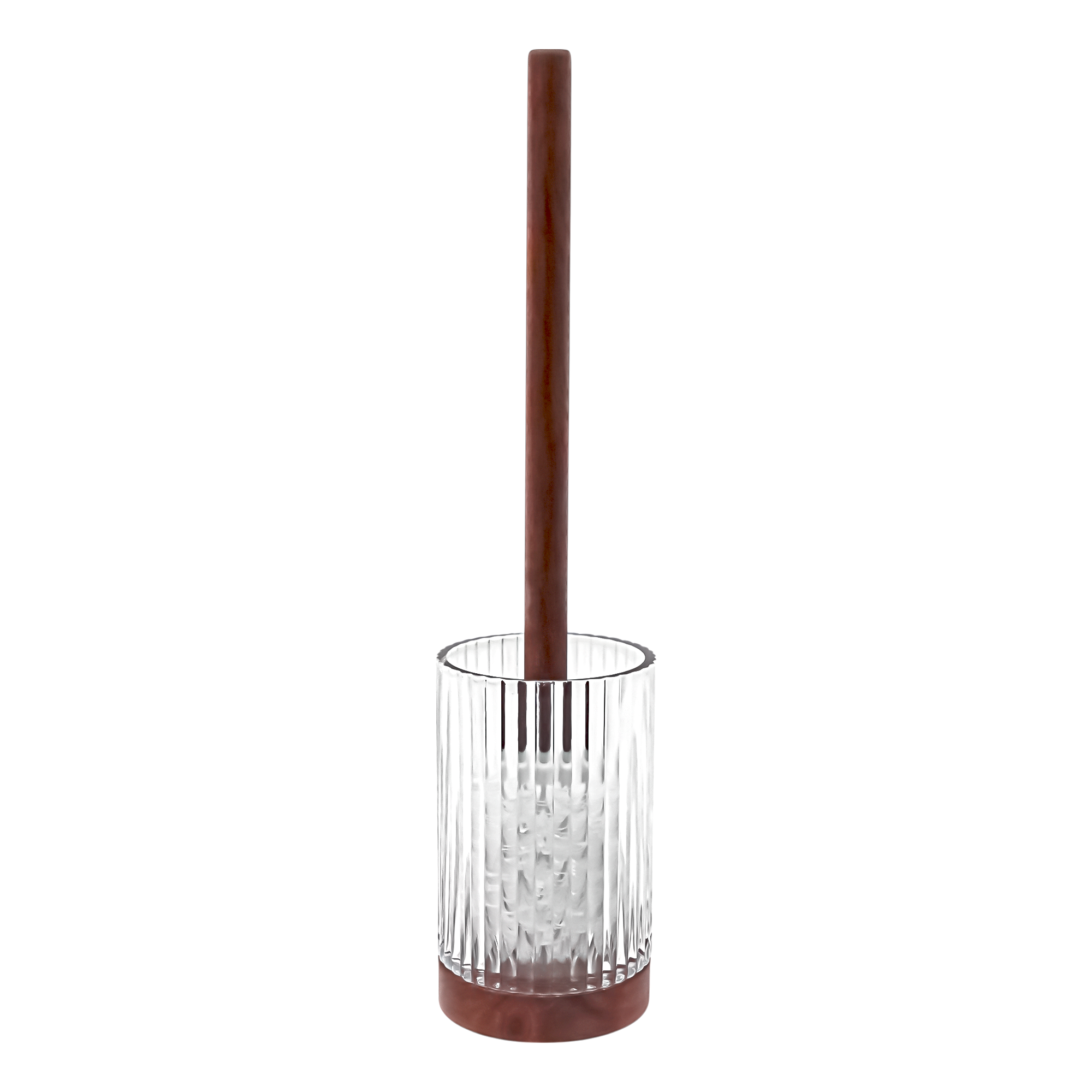 Bộ Dụng Cụ Cọ Toilet Thuỷ Tinh ROMEO Màu Trong W9xD9xH39Cm |Index Living Mall| Nội Thất Thái Lan
