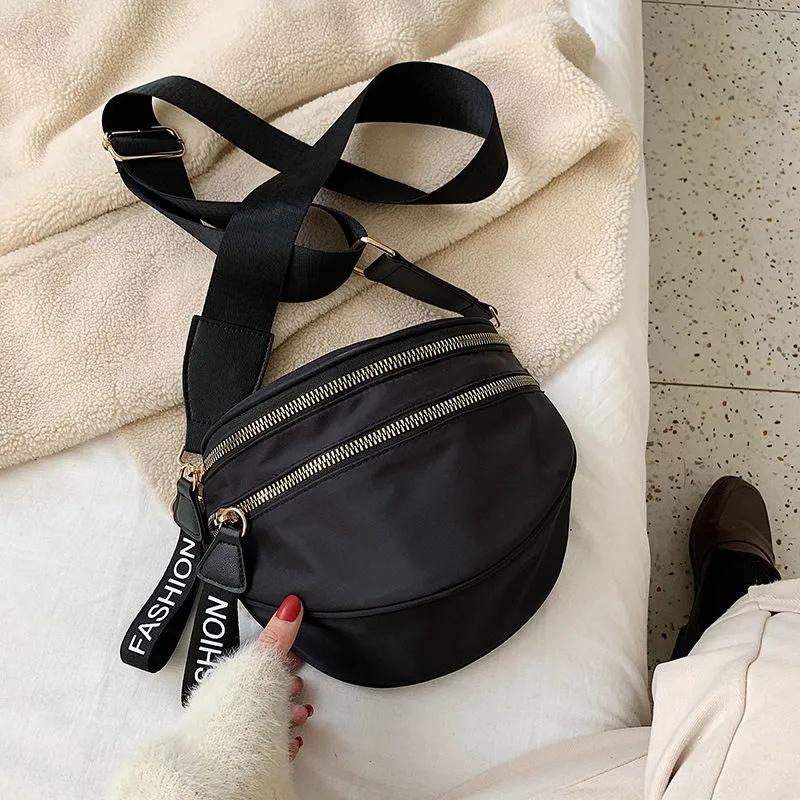Hợp Thời Trang Nylon Yên Ngựa Đeo Vai Nữ Chống Thấm Nước Thời Đôi-Dây Kéo Túi Đeo Trước Ngực Túi Đeo Thời Trang Nữ Sứ Giả Túi Xách Túi Sắc
