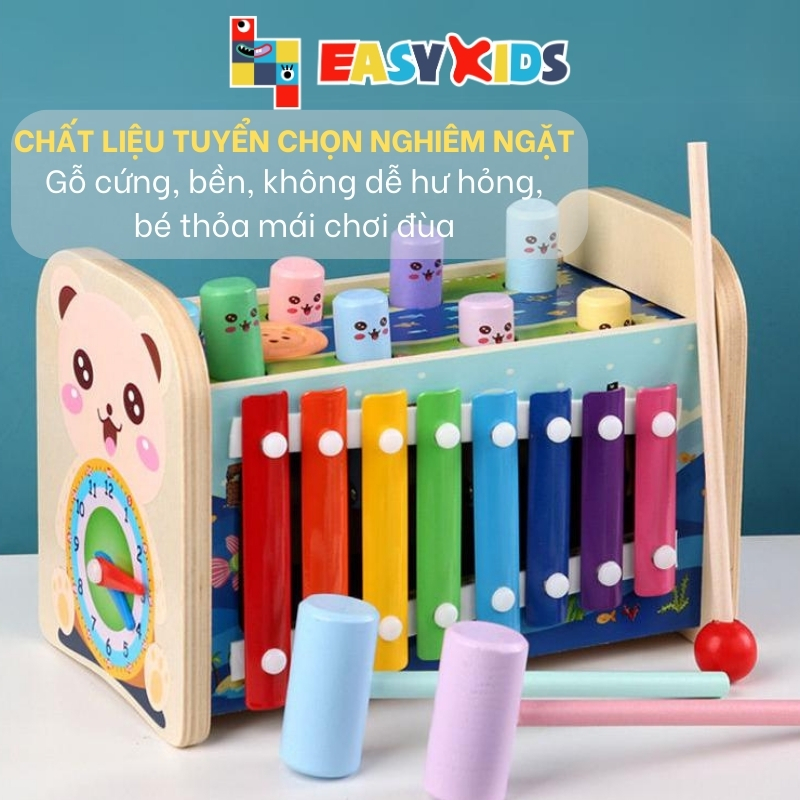 Đồ Chơi Đập Chuột Cho Bé Có Nhạc 7in1 Hình Thỏ, Đồ Chơi Giáo Dục Đa Năng Montessori